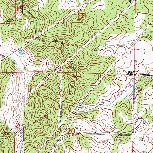 Topographic Map of Eaton School (historical), MO