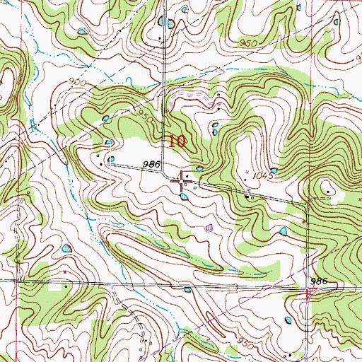 Topographic Map of Pleasant Knoll School (historical), MO