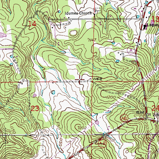 Topographic Map of Idumea Church (historical), MO