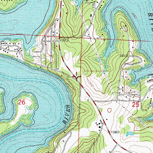 Topographic Map of Viola School (historical), MO