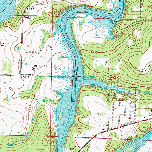 Topographic Map of Prentiss Ford (historical), MO