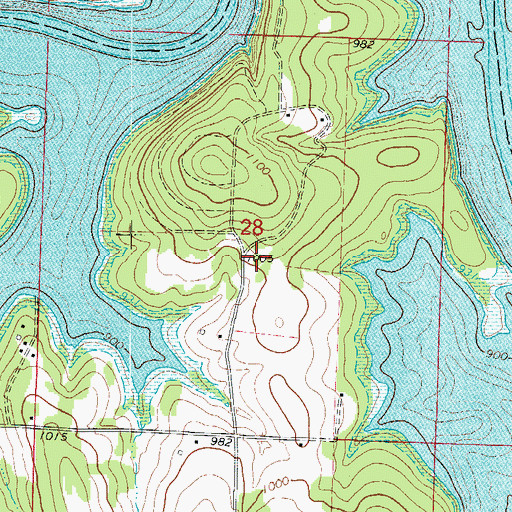 Topographic Map of Hendrickson School (historical), MO