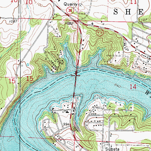 Topographic Map of Schreiner Ferry (historical), MO