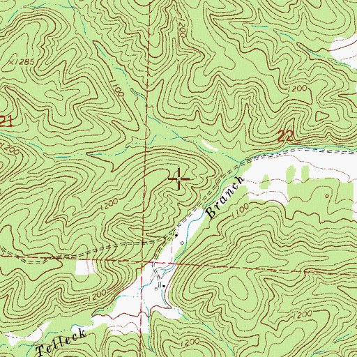 Topographic Map of Wild Boar Ridge Campground, MO