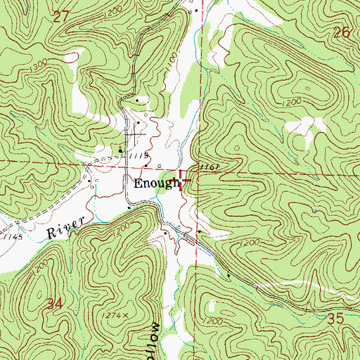 Topographic Map of Enough Boat Launch, MO