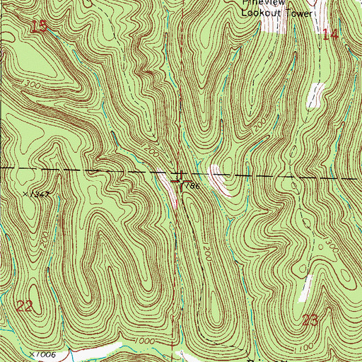 Topographic Map of Tower Trail, MO
