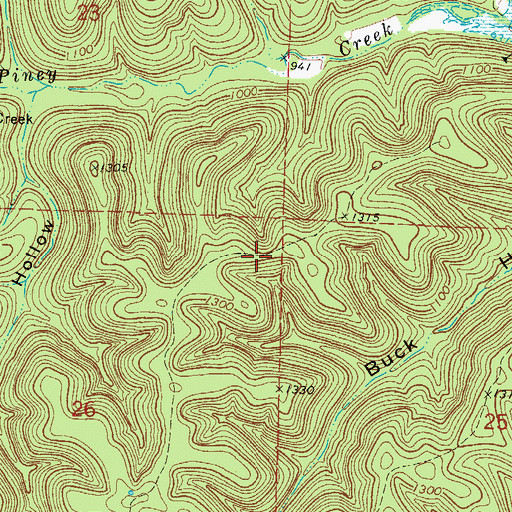 Topographic Map of Tap Kiln Trail, MO