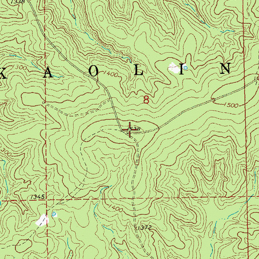 Topographic Map of Trailhead Parking Area, MO