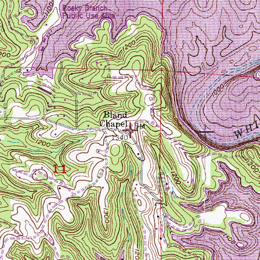 Topographic Map of Blands School (historical), AR