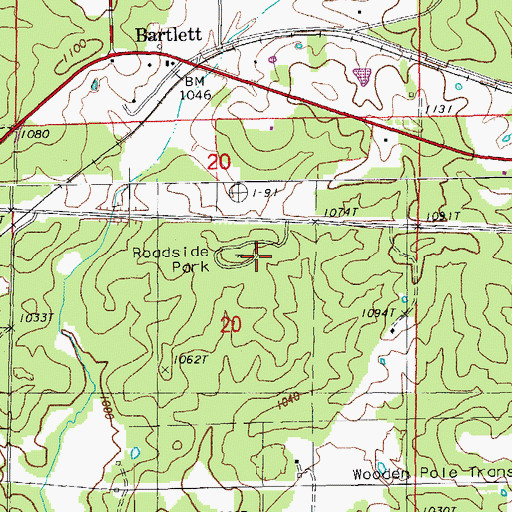 Topographic Map of Gateway Recreation Area, MO