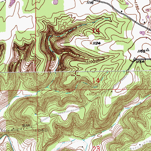 Topographic Map of Richard F Clement Memorial State Forest and Wildlife Area, MO
