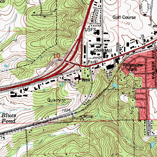 Topographic Map of Rolla Ranger Station, MO