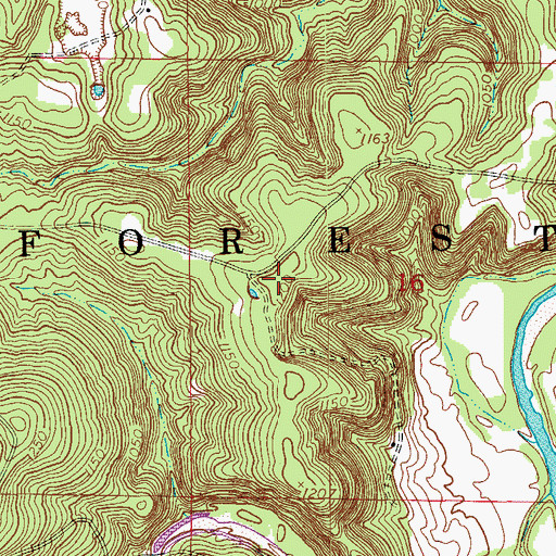Topographic Map of Big Piney Train Camp, MO