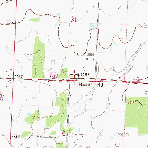 Topographic Map of Bloomfield School (historical), AR