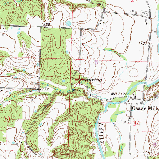 Topographic Map of Bluff Spring, AR
