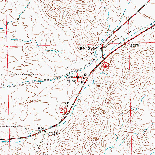 Topographic Map of Arabian Mine, AZ
