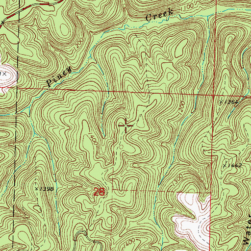Topographic Map of Woods Trail, MO