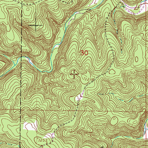 Topographic Map of Paddy Creek Wilderness, MO