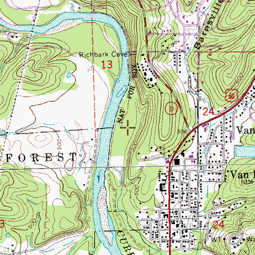 Topographic Map of Watercrest Spring Camp and Picnic Area, MO