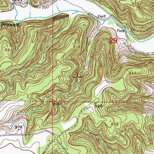 Topographic Map of Lone Star Tract State Forest, MO
