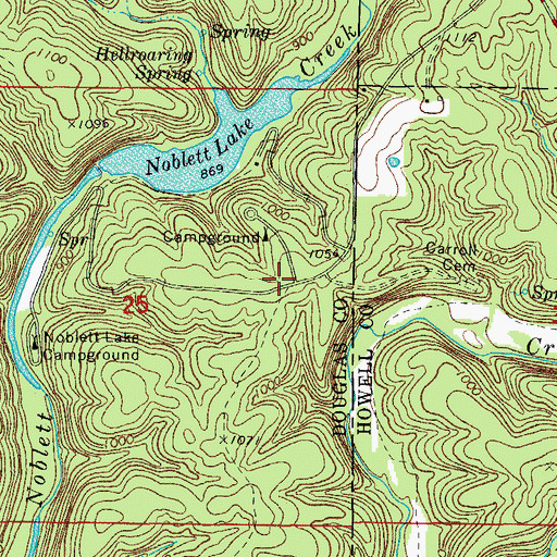 Topographic Map of Noblett Trailhead, MO