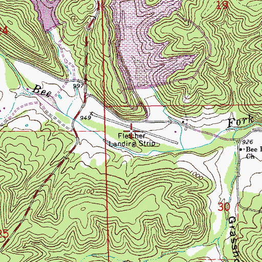 Topographic Map of Fletcher Landing Strip (historical), MO