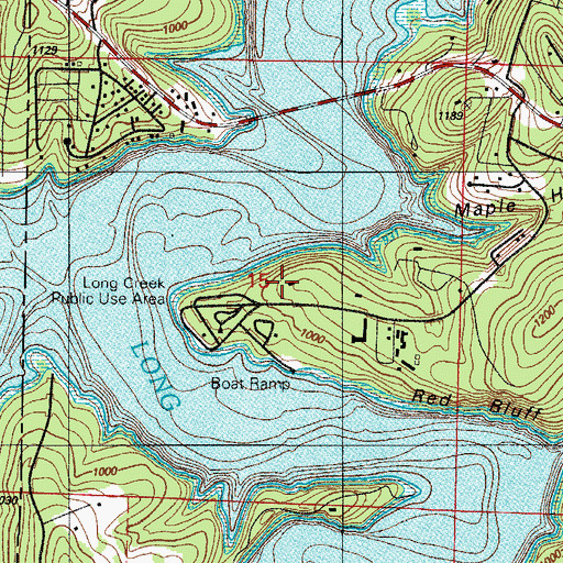 Topographic Map of Hollister Campground, MO
