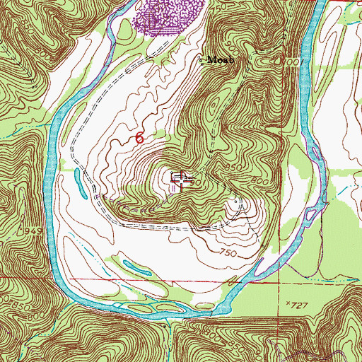 Topographic Map of Mayfield Cemetery, MO