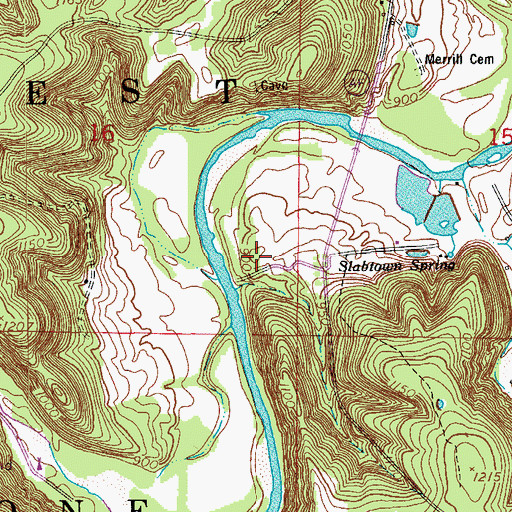 Topographic Map of Slabtown Picnic Area, MO