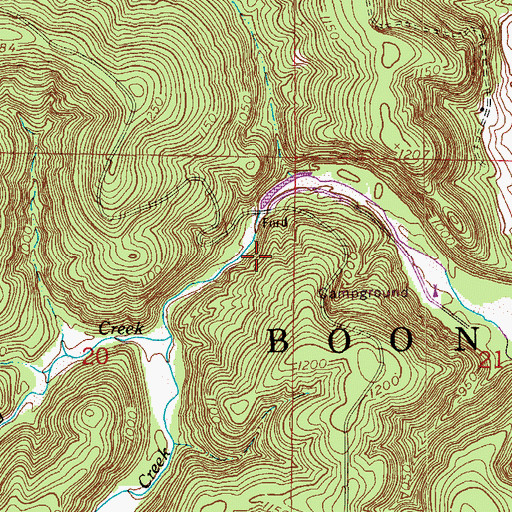 Topographic Map of Paddy Creek Trail, MO