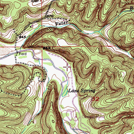Topographic Map of Cedar Bluff Trail, MO