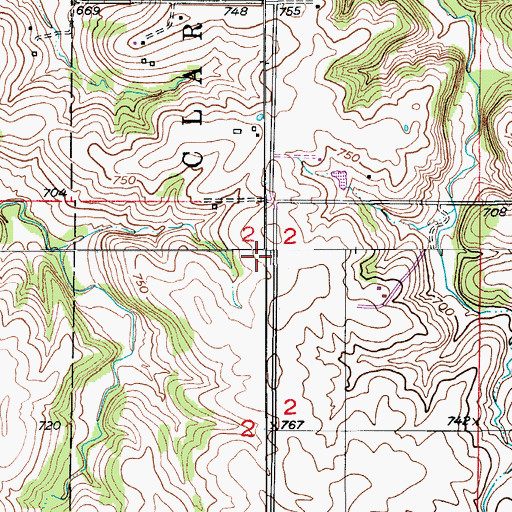 Topographic Map of West Central Loess Hills, MO