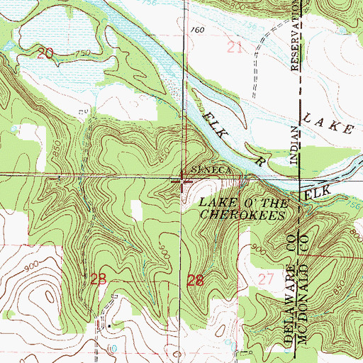 Topographic Map of White River Hills, MO