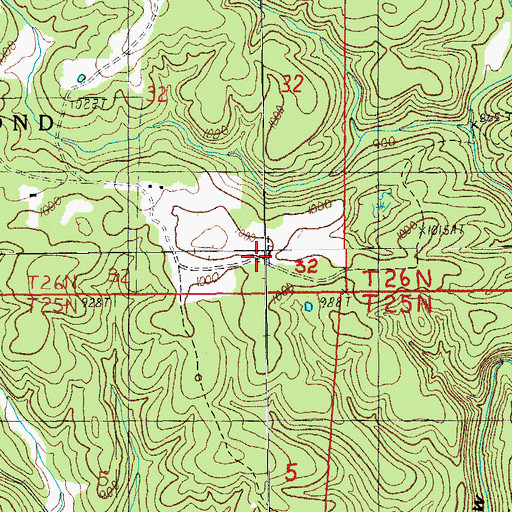 Topographic Map of Courtois Hills, MO