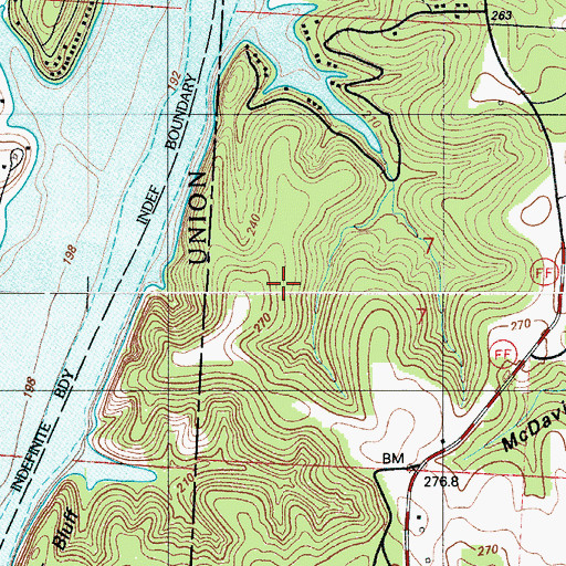 Topographic Map of Central Ozarks, MO