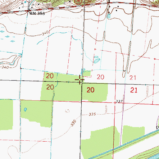 Topographic Map of Southeast Lowlands, MO