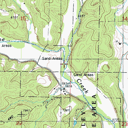 Topographic Map of Jack Buster Creek, MO