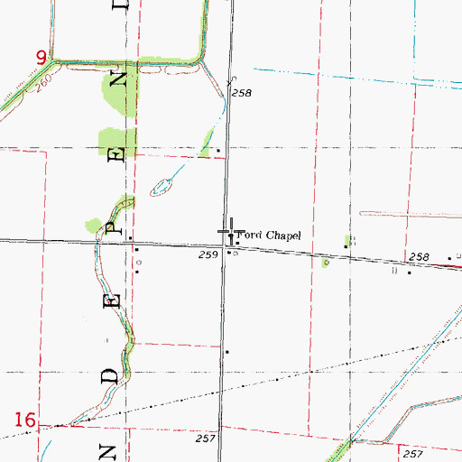 Topographic Map of Ford Chapel, MO