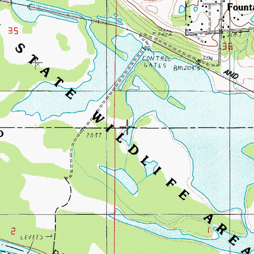 Topographic Map of Fountain Grove Conservation Area, MO