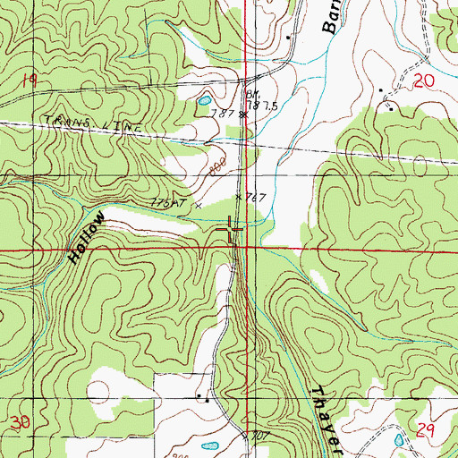 Topographic Map of Lost Hollow, MO