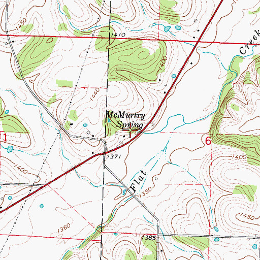 Topographic Map of McMurtry Spring, MO