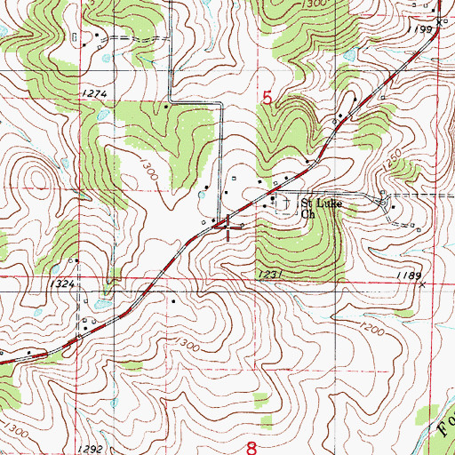 Topographic Map of Saint Luke, MO