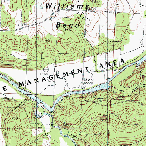 Topographic Map of Cross Timbers Public Use Area, MO