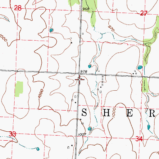 Topographic Map of Bloomingdale School (historical), MO