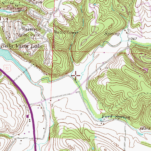 Topographic Map of Cash Hollow, AR
