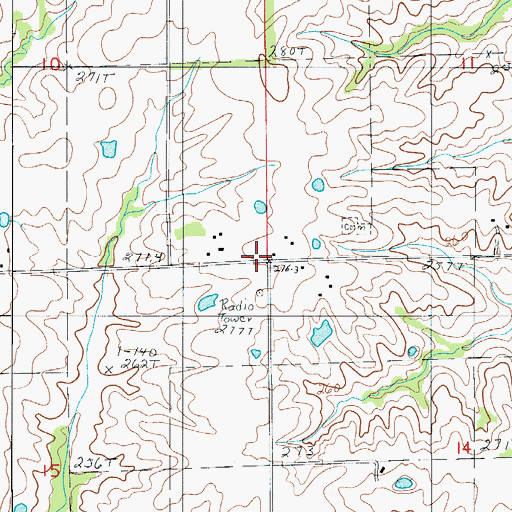 Topographic Map of Grantsville, MO