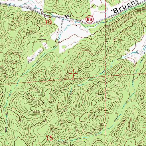 Topographic Map of Lewis Mountain, MO