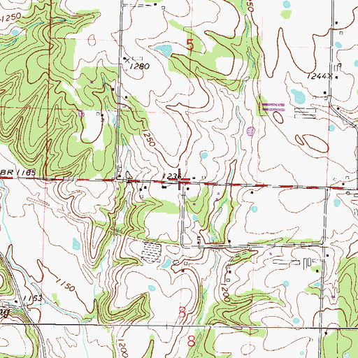 Topographic Map of Castleville (historical), AR