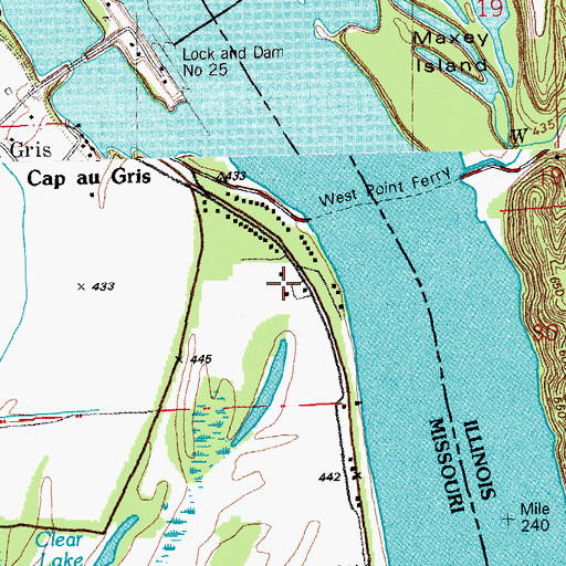 Topographic Map of Fort Cape au Gris (historical), MO
