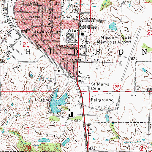 Topographic Map of Fort Blees (historical), MO